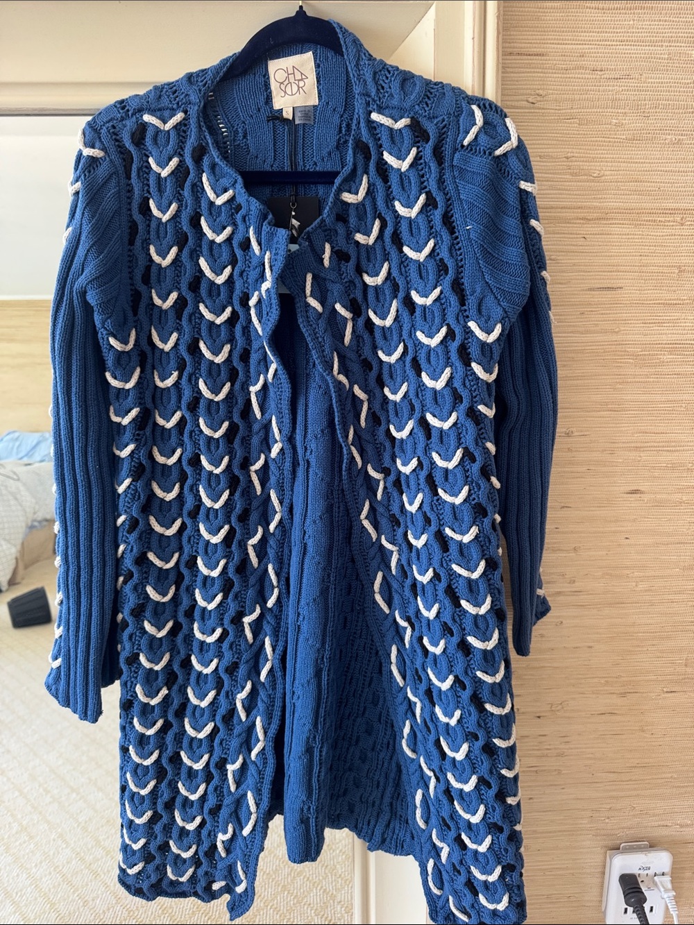 Chaser Blue Knit Open-Front Sweater Cardigan